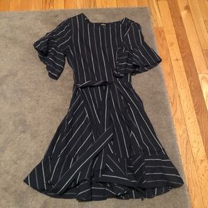 Wide-Sleeve Striped Dress